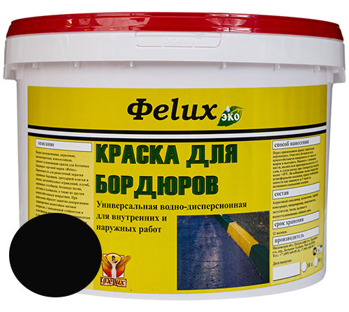 Краска для бордюров Фelux черная, 3 л